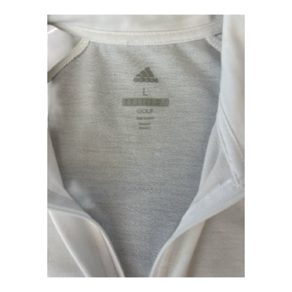 ADIDAS long sleeve quarter zip lightweight Golf top.White with black stripe sz L - Picture 3 of 6
